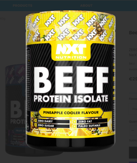 NXT Beef Protein Isolate 504g Pineaplle Cooler Flavour