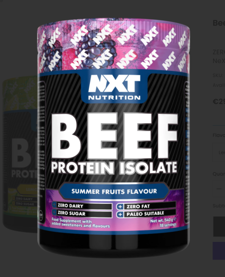 NXT Beef Protein Isolate 504g Summer Fruits Flavour