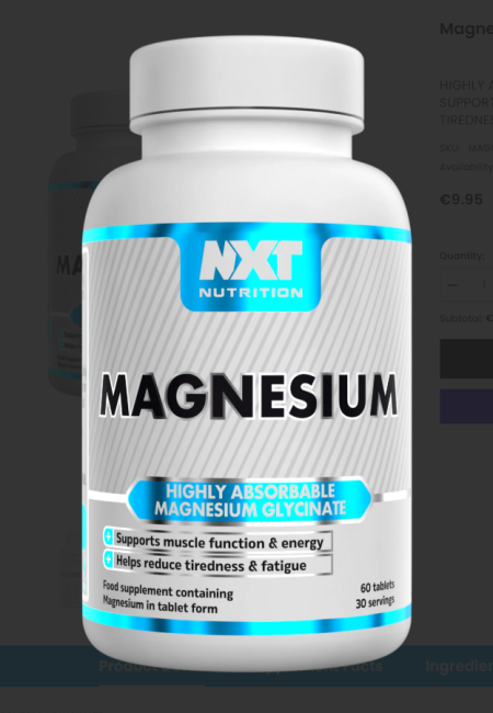 NXT Nutrition Magnesium Glycinate Front of Tub